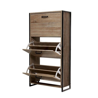 MDF de Houten Organisator Cabinet For Home van 3 Rijenflip down shoe rack furniture
