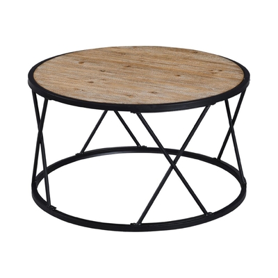 Contemperary rond Genestelde Hout en Metaalkoffietafel voor het Centrum van het Huisbureau