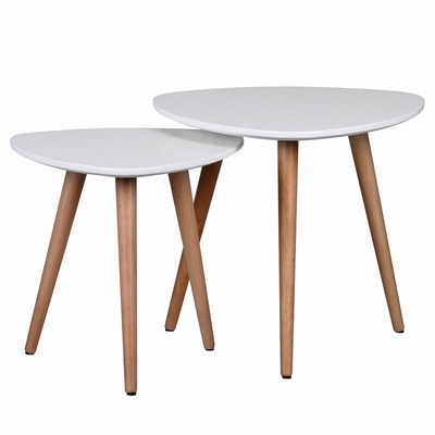 De witte Ronde Stevige Bovenkant van de Beukehoutkoffietafel MDF