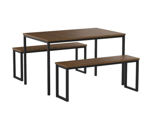 3pcs MDF van het keukenhoekje houten die Eettafel en Stoel met Twee Banken wordt geplaatst