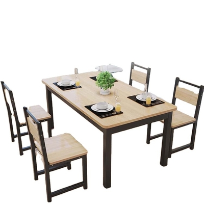 De Eettafel en de Stoelreeks van het metaal Stevige Eiken Hout van 4