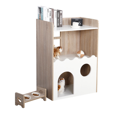 ODM Duurzaam Binnen Houten Huisdierenhuis Cat Den With Storage