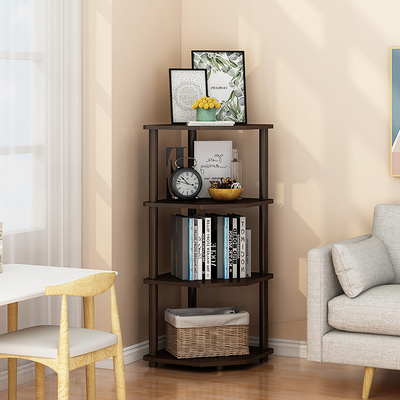 De multifunctionele Tribune van de het Boekenrekvertoning van de 4 Rij Moderne Houten Hoek voor Woonkamer