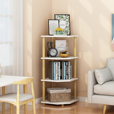 De multifunctionele Tribune van de het Boekenrekvertoning van de 4 Rij Moderne Houten Hoek voor Woonkamer