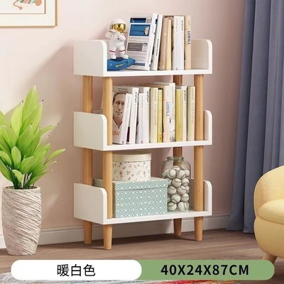 OEM Freestanding spaanplaatboekenrek 2 planken houten boekenkast voor Veelkleurige Slaapkamer