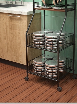 Houten van de de Karopslag van de 4 Rij Moderne Keuken van BSCI het Karretjekeuken op Wielen