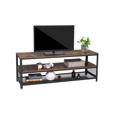 3Tier staalmdf Donker Houten de Tribunekabinet van TV 82 Duim met Plankenopslag