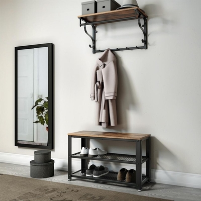 Entryway van het metaalkader Bamboe 2 het Rekbank van de Rij Houten Schoen met Seat