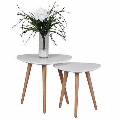 De witte Ronde Stevige Bovenkant van de Beukehoutkoffietafel MDF