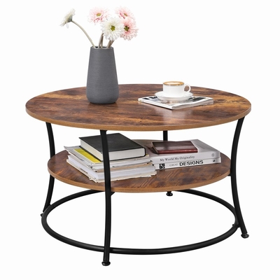 Het minimalistische Noordse Nestelen om Hout en Metaalkoffietafel Mesa De Centro