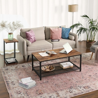 C Vormhout en Metaalkoffietafel Sofa Nesting End Tables