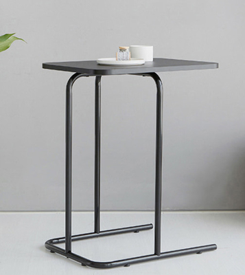Zwarte Witte Moderne Stevige Hout en Metaalkoffietafel die Zijlijsten nestelen