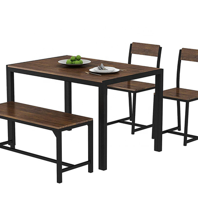 Aangepaste Houten Metaaleettafel met Bank en Stoelen voor Restaurant