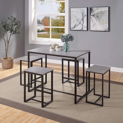 De aangepaste 5pc-Pijnboomeettafel en Stoel Vastgestelde Glanzend eindigen