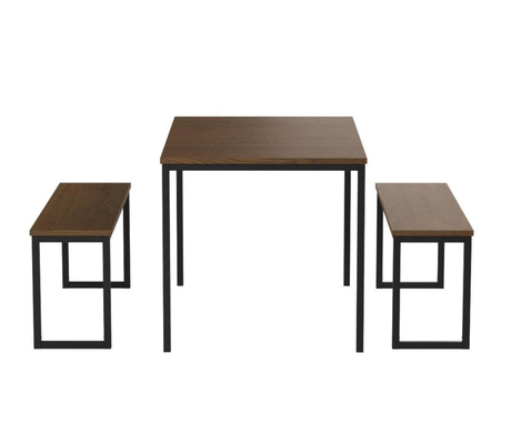3pcs MDF van het keukenhoekje houten die Eettafel en Stoel met Twee Banken wordt geplaatst