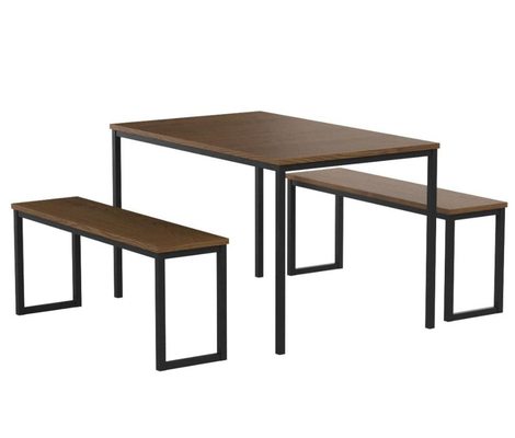 3pcs MDF van het keukenhoekje houten die Eettafel en Stoel met Twee Banken wordt geplaatst