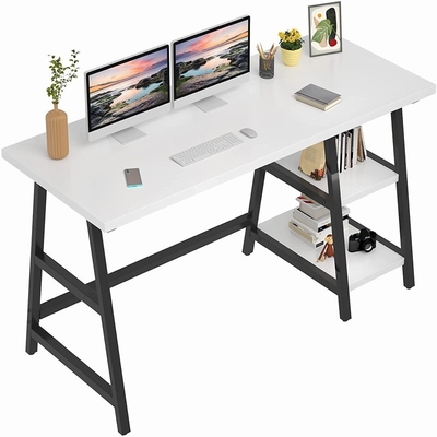 Houten de Computerbureau van het Metaalbureau met Plankenodm