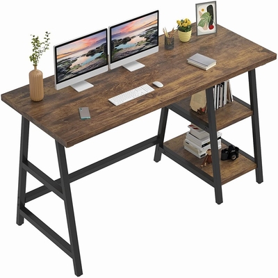 Houten de Computerbureau van het Metaalbureau met Plankenodm