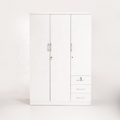 Het Witte Kabinet van de 3 Deur Houten Moderne Garderobe van BSCI voor Kleren