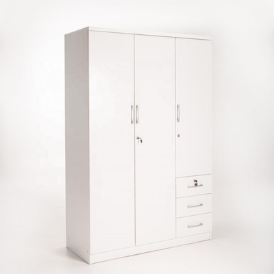 Het Witte Kabinet van de 3 Deur Houten Moderne Garderobe van BSCI voor Kleren
