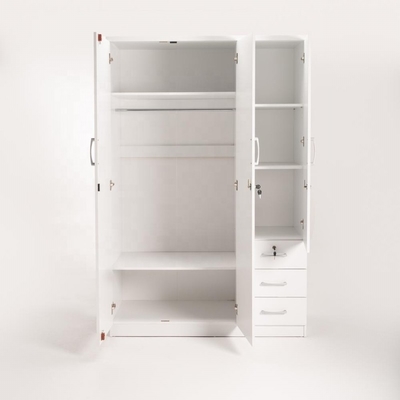 Het Witte Kabinet van de 3 Deur Houten Moderne Garderobe van BSCI voor Kleren