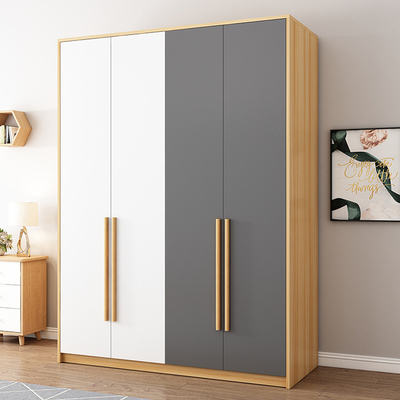 Metaal en MDF Stevige Houten Garderobekast Houten Almirah voor Slaapkamer