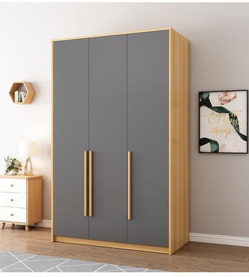 Metaal en MDF Stevige Houten Garderobekast Houten Almirah voor Slaapkamer