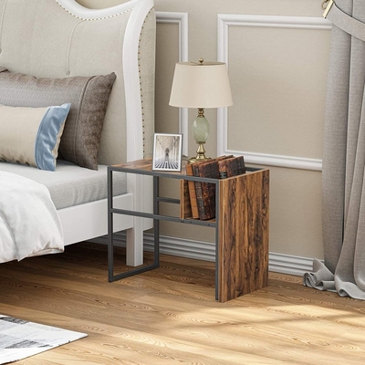 C vormde Omkeerbare van het de Sparhout van het Metaalkader het Bedlijst Nightstand met Plank