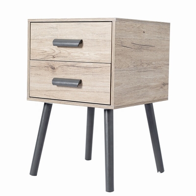 Houten Sofa Slim Bedside Drawers End-lijsten Nightstand met 2 Laden