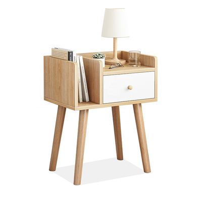 Skandinavisch MDF de Lijsttriplex Nightstand van het Houtbed met Lade