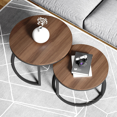 Metaal Stevige Houten Ronde Cirkel het Nestelen Koffietafels voor Sofa BedSide