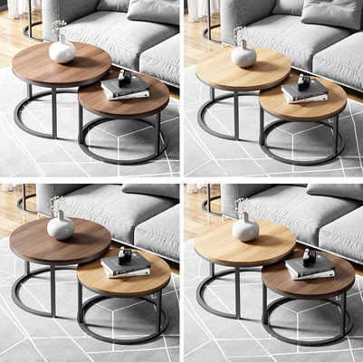 Metaal Stevige Houten Ronde Cirkel het Nestelen Koffietafels voor Sofa BedSide