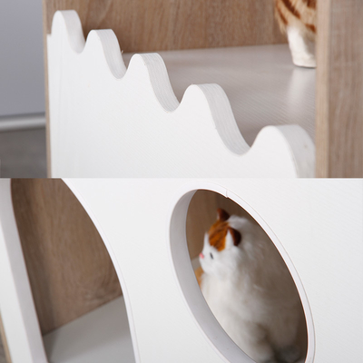 ODM Duurzaam Binnen Houten Huisdierenhuis Cat Den With Storage