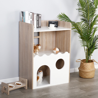 ODM Duurzaam Binnen Houten Huisdierenhuis Cat Den With Storage